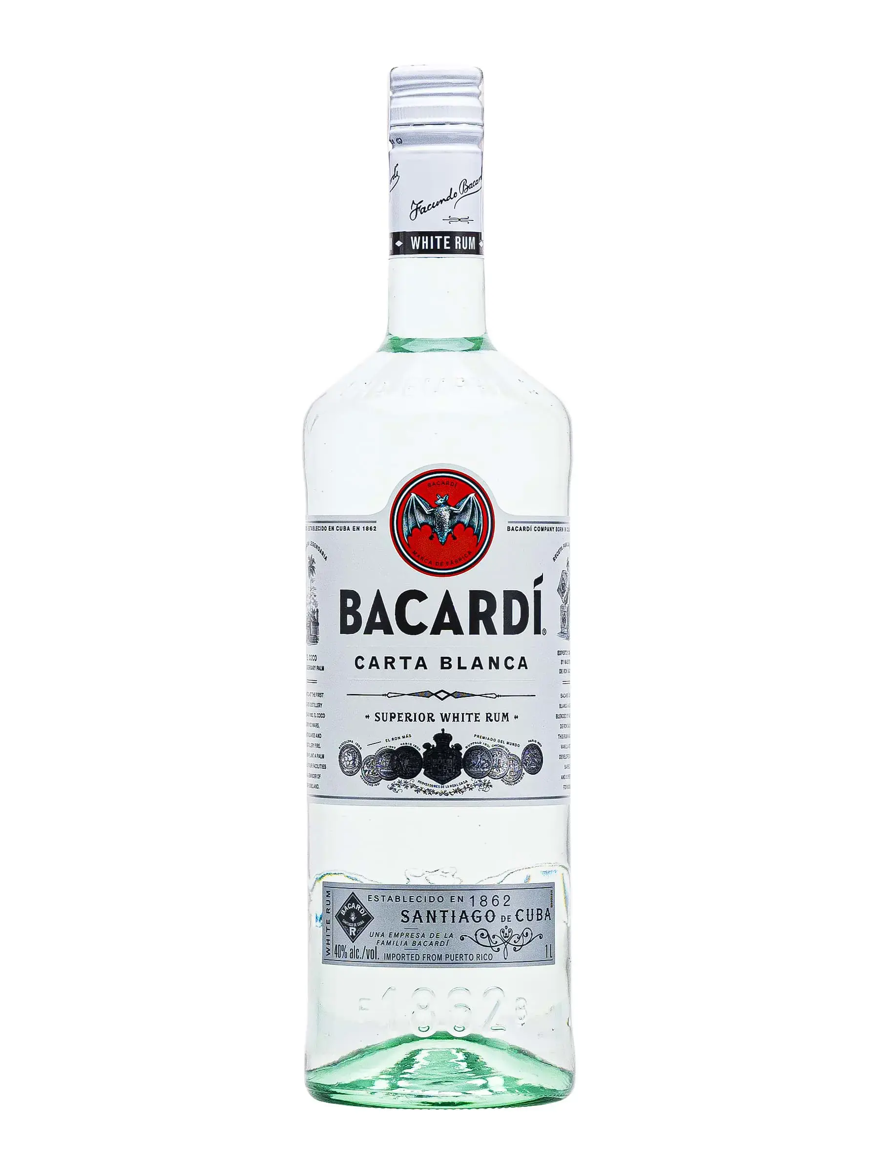 Bacardi Carta Blanca Superior White Rum- 100cl- 40%v/v