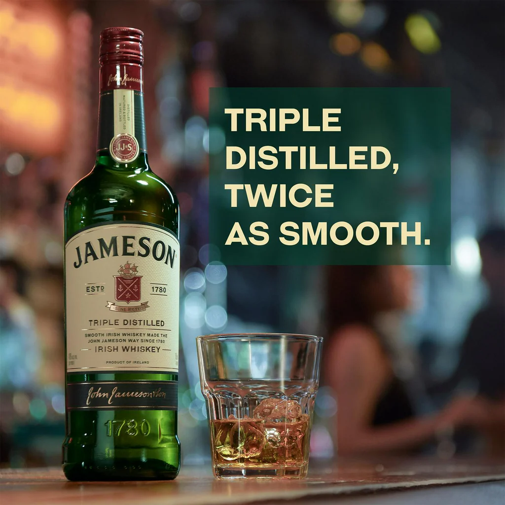 Rượu Jameson Triple Distilled Irish Whiskey 40%- 1 Liter
